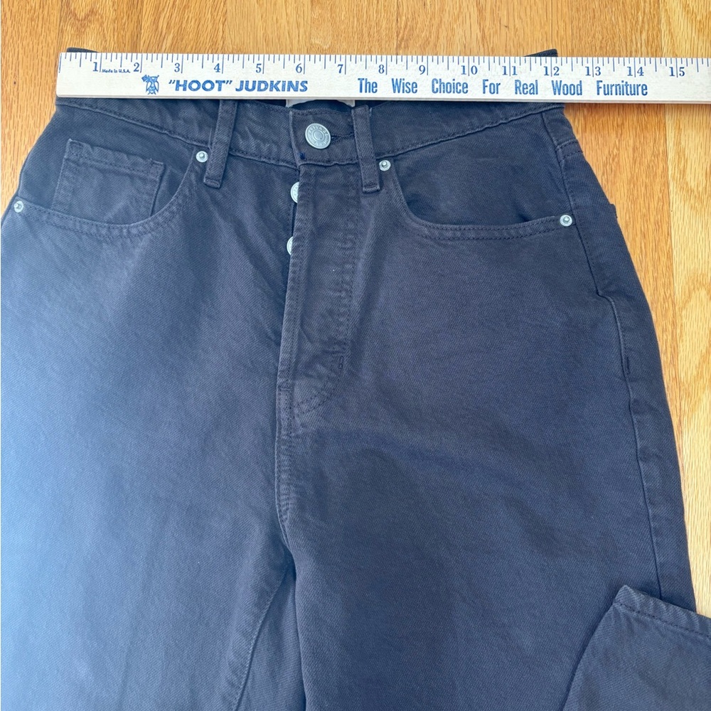 PacSun Dad Jeans - High Rise Straight Leg - Button Fly - Size 24 Charcoal Gray - Picture 2 of 12